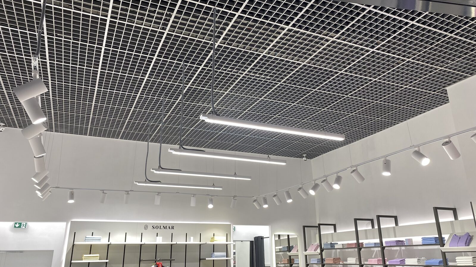 Sufit rastrowy GLK — 86x86 mm, Biały RAL 9003