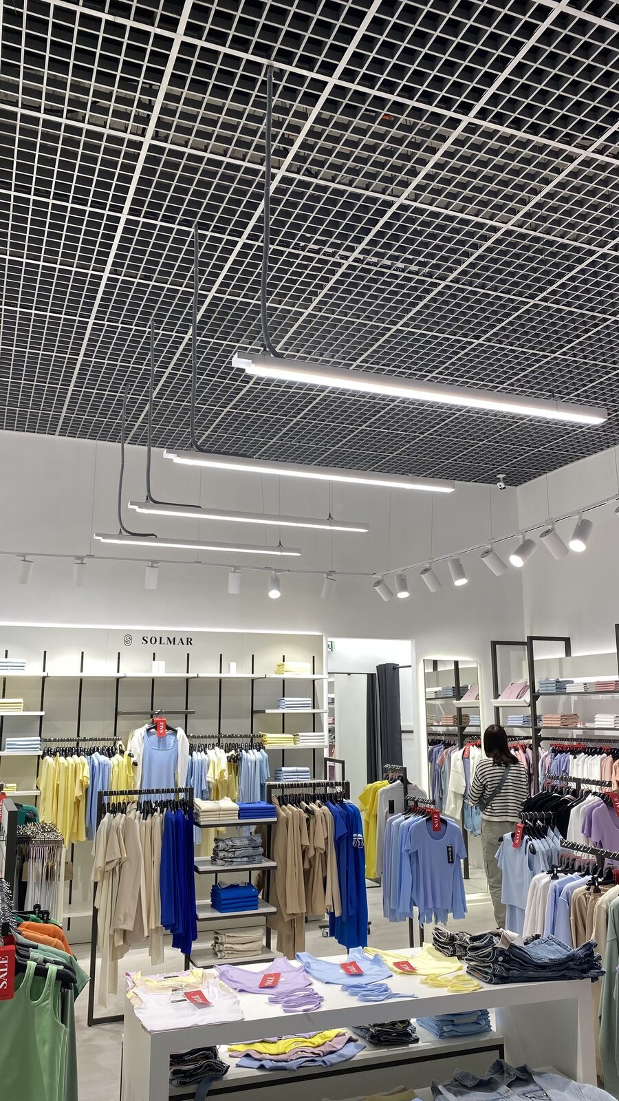 Sufit rastrowy GLK — 86x86 mm, Biały RAL 9003